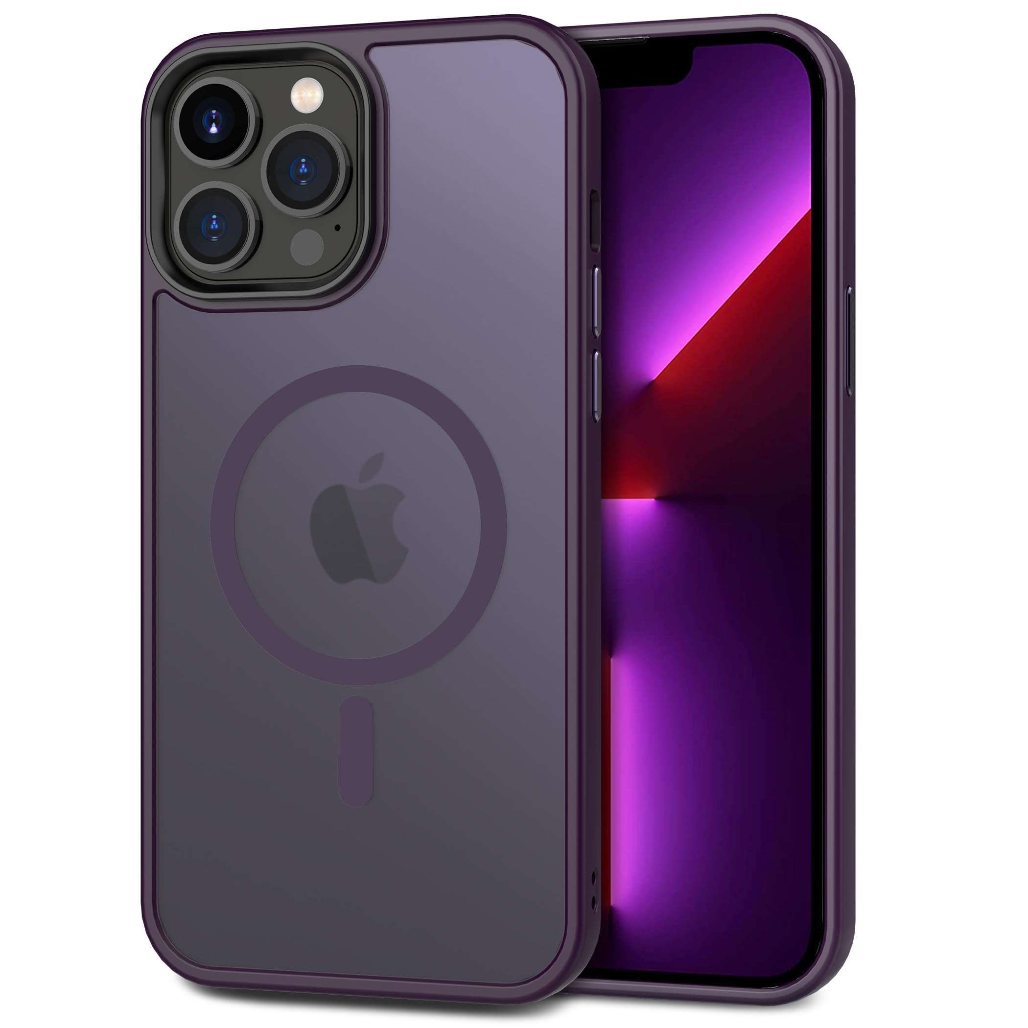 CACOE für Kameraschutzend, Kompatibel mit MagSafe, Stoßfest Kratzfest Magnetisch Rückseite Handyhülle für iPhone Case Transluzente