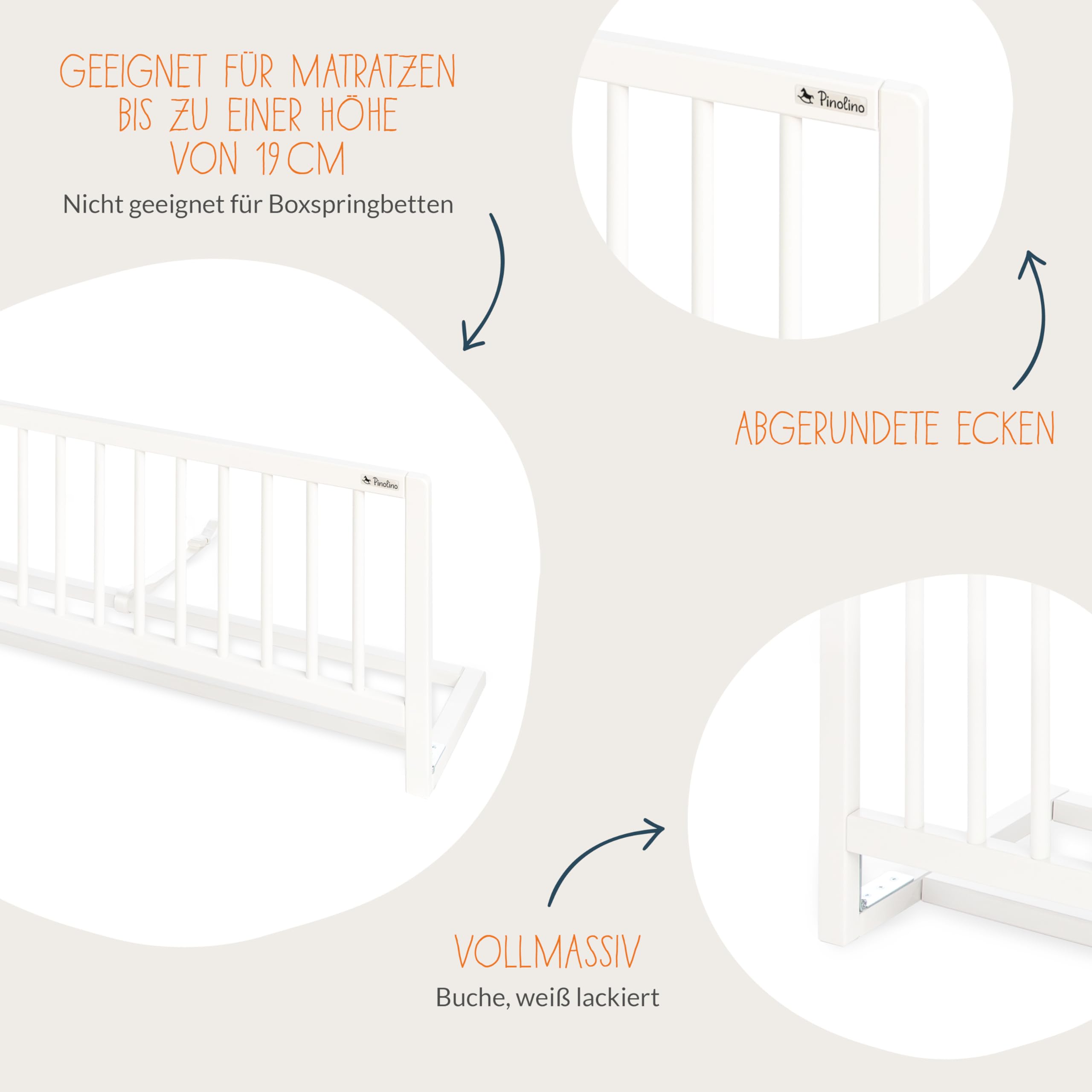 Pinolino Barriere pour Lit d'enfant - Blanc