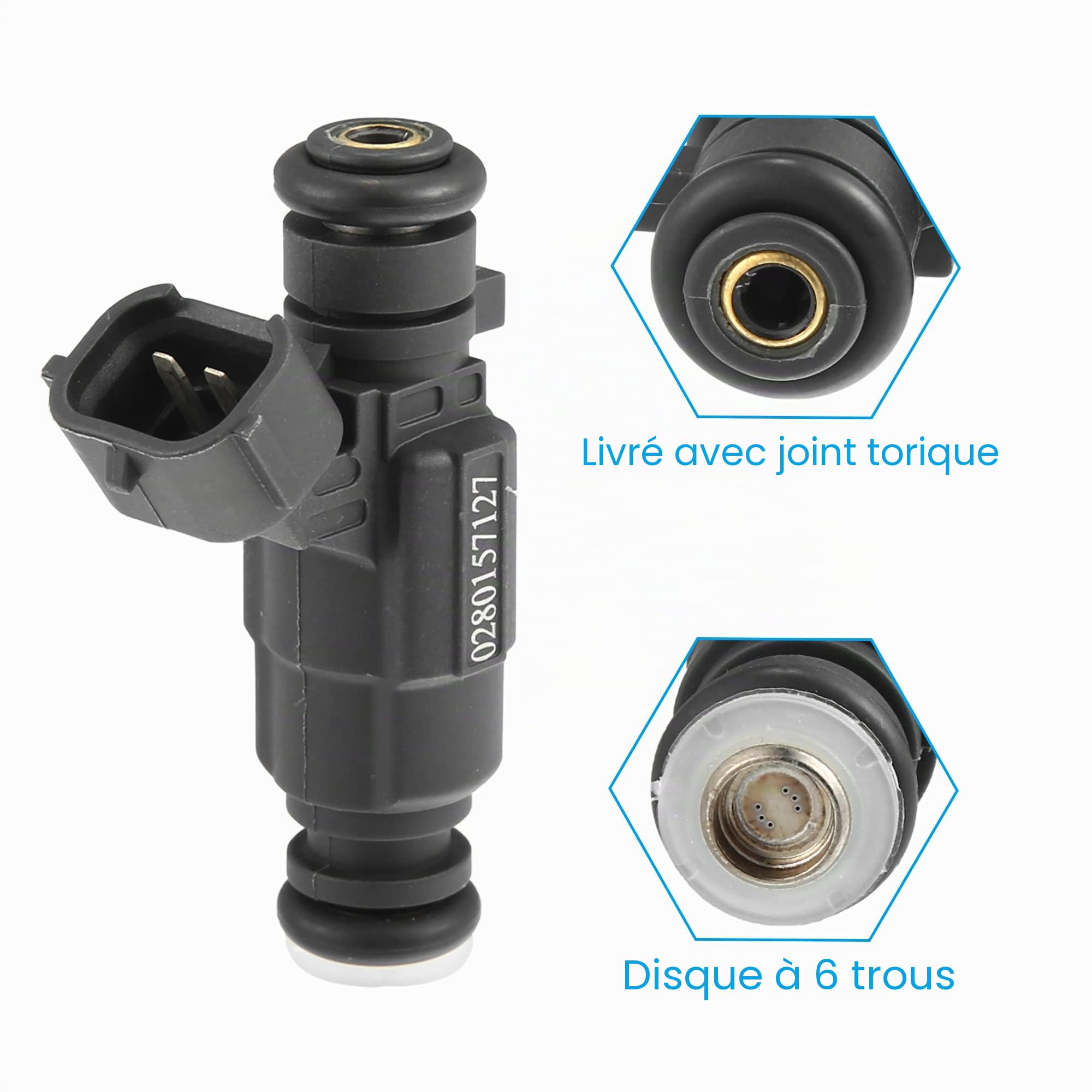 X AUTOHAUX 3 Injecteurs Carburant Pour Citroen C-Elysee 1.2L 12-18 3Pcs | OE:0280157127/9676017480,Noir,Metal/Plastique,6.1x3.7x2cm,12V,6 Trous,Pour Citroen,Pour Opel,Pour Peugeot,Pour Vauxhall