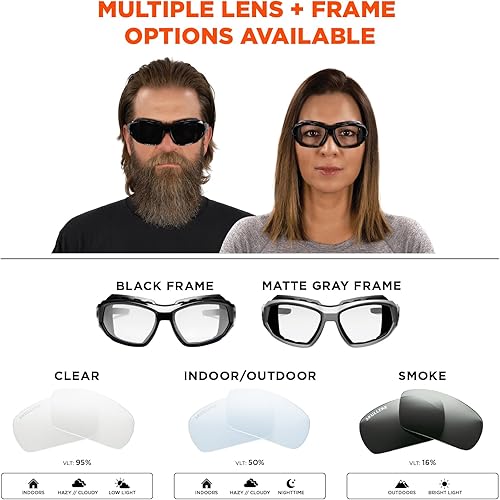Miniatura 7 de Ergodyne Skullerz Loki - Juego de gafas de seguridad antiempañantes convertibles, mate
