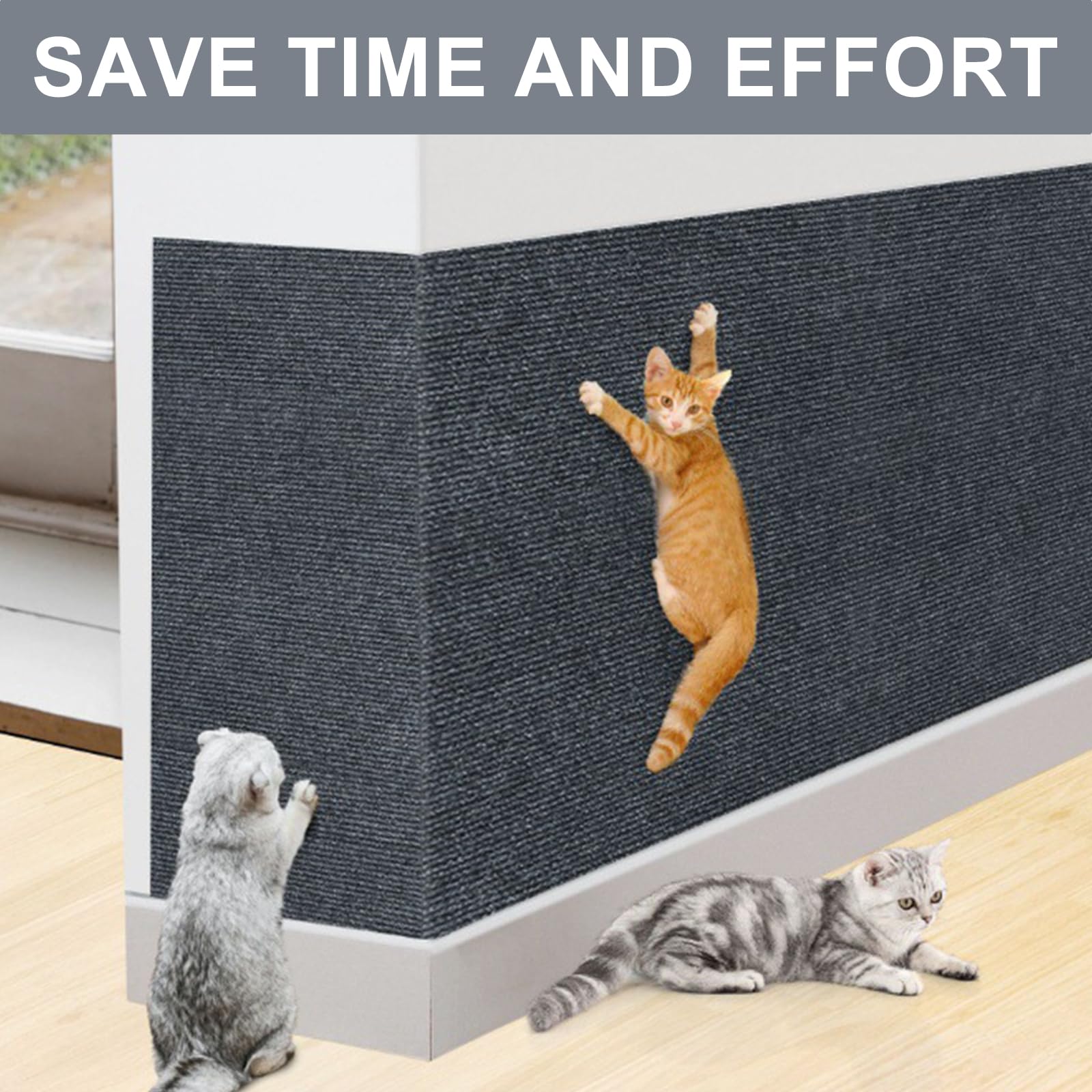 Cat Wall Scratcher, 100 x 30cm Cat Climbing Wall Protector - Image 4