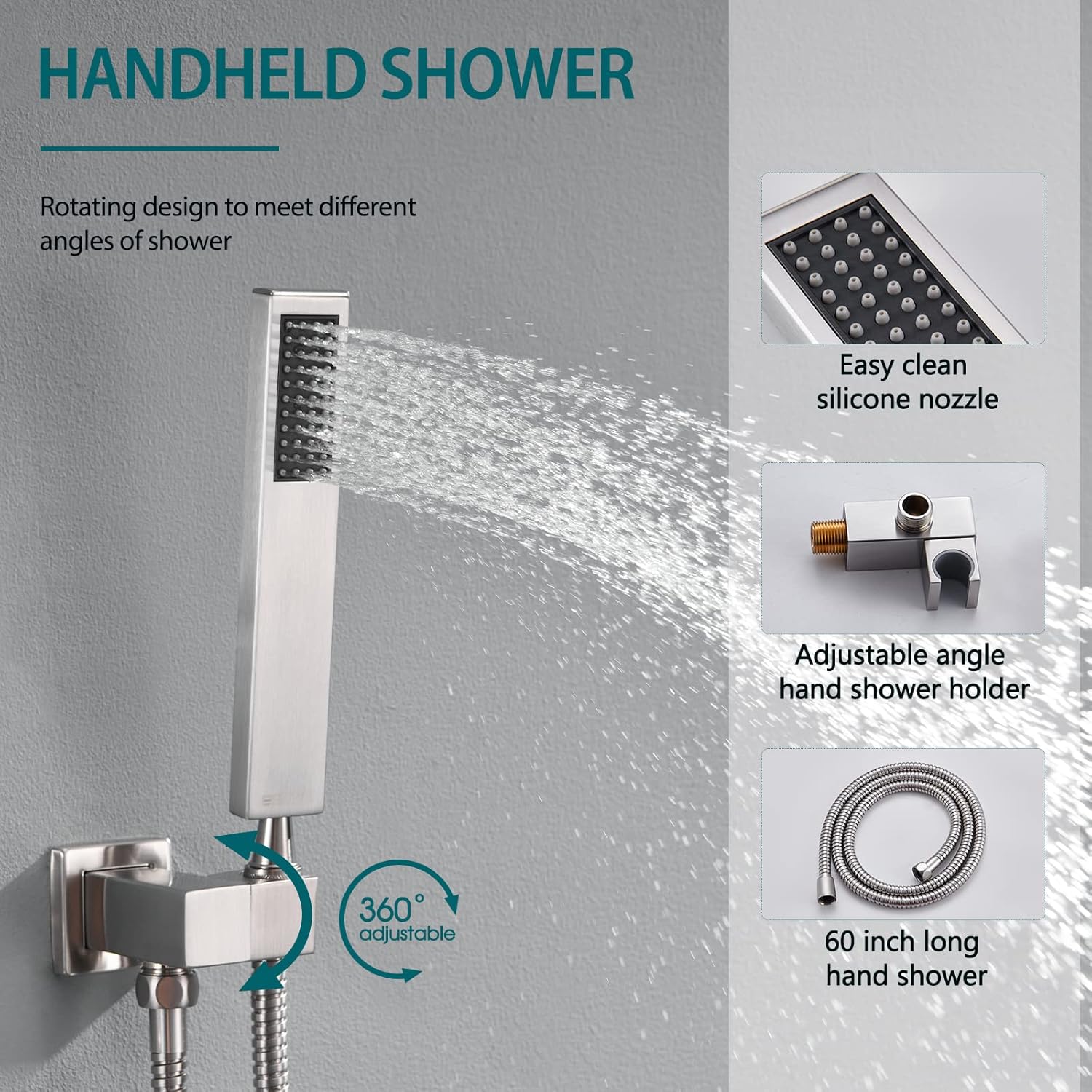 Buy Esnbia Tub Shower System Brushed Nickel, Shower Head with Handheld