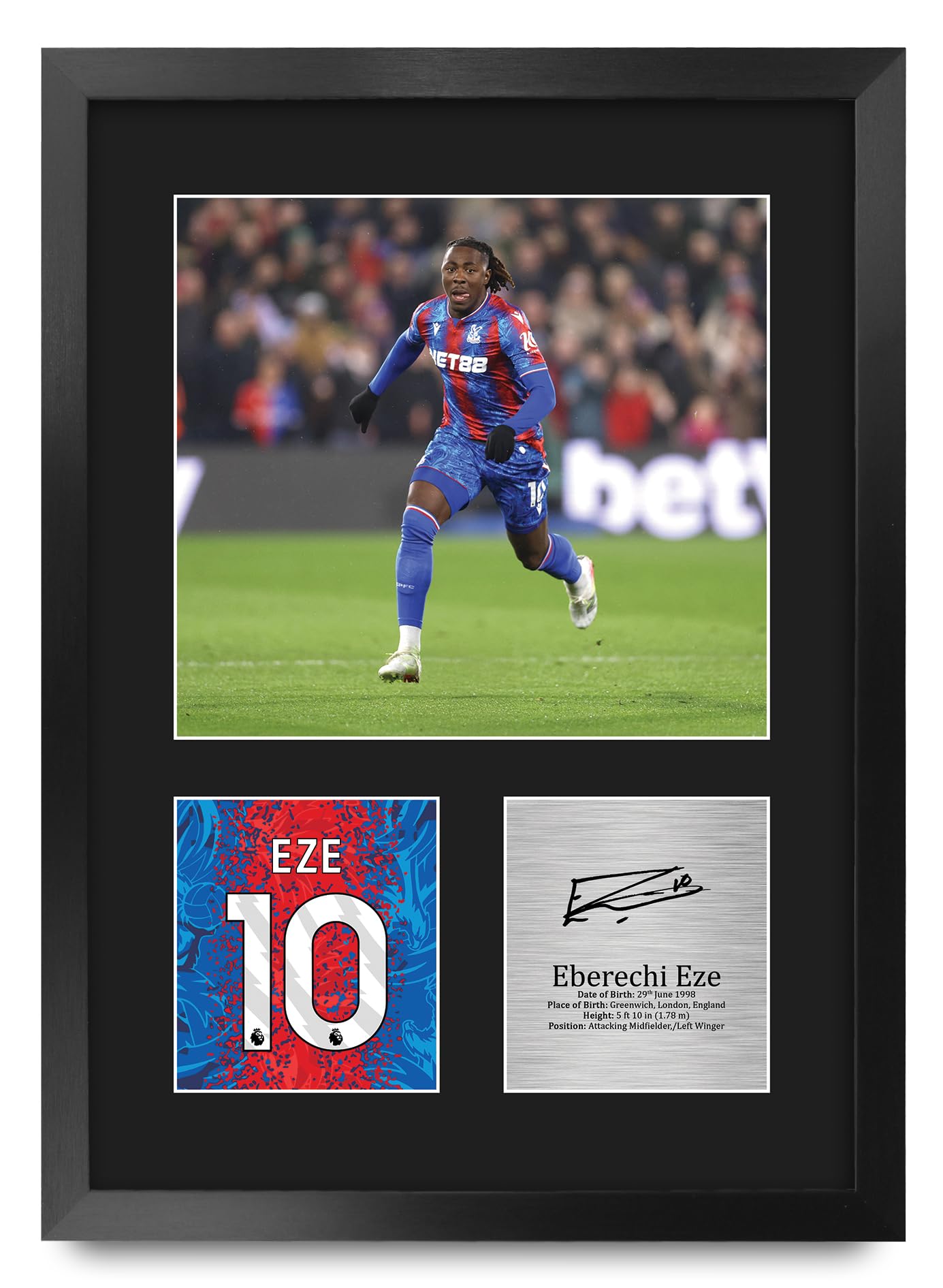 Eberechi Eze Crystal Palace affiche encadrée autographe A3 - 8