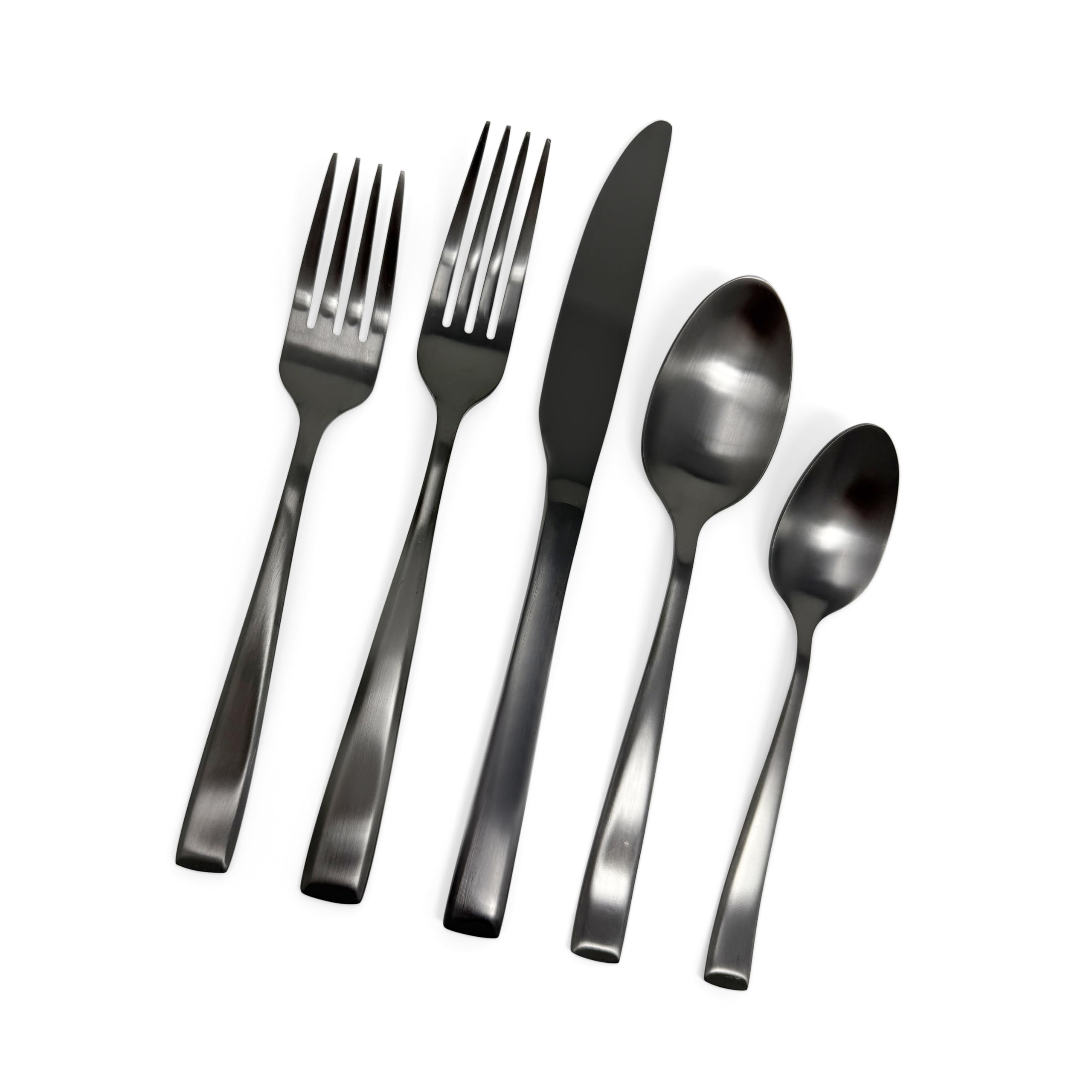 Amazon.com | Roberts & Belk 20-Piece Luna Black Silverware Set