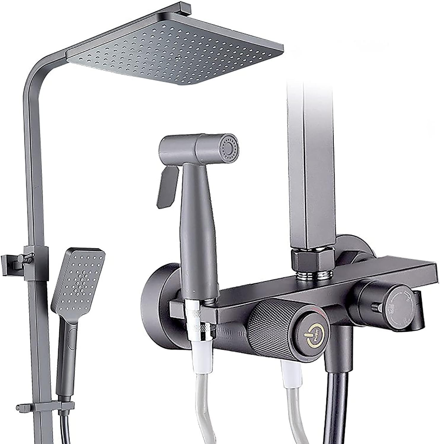 GHFTCCF Rain Shower System with Tub Spout, Shower Faucet Set, Wall