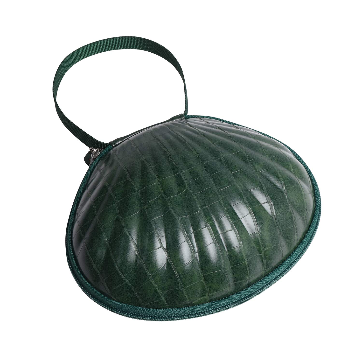 Braiou Hard Travel Case for Silicone Bras [A-C Cup] Premium Nubra Organizer Portable Lingerie Underwear Storage Bag, Crocodile, Green,