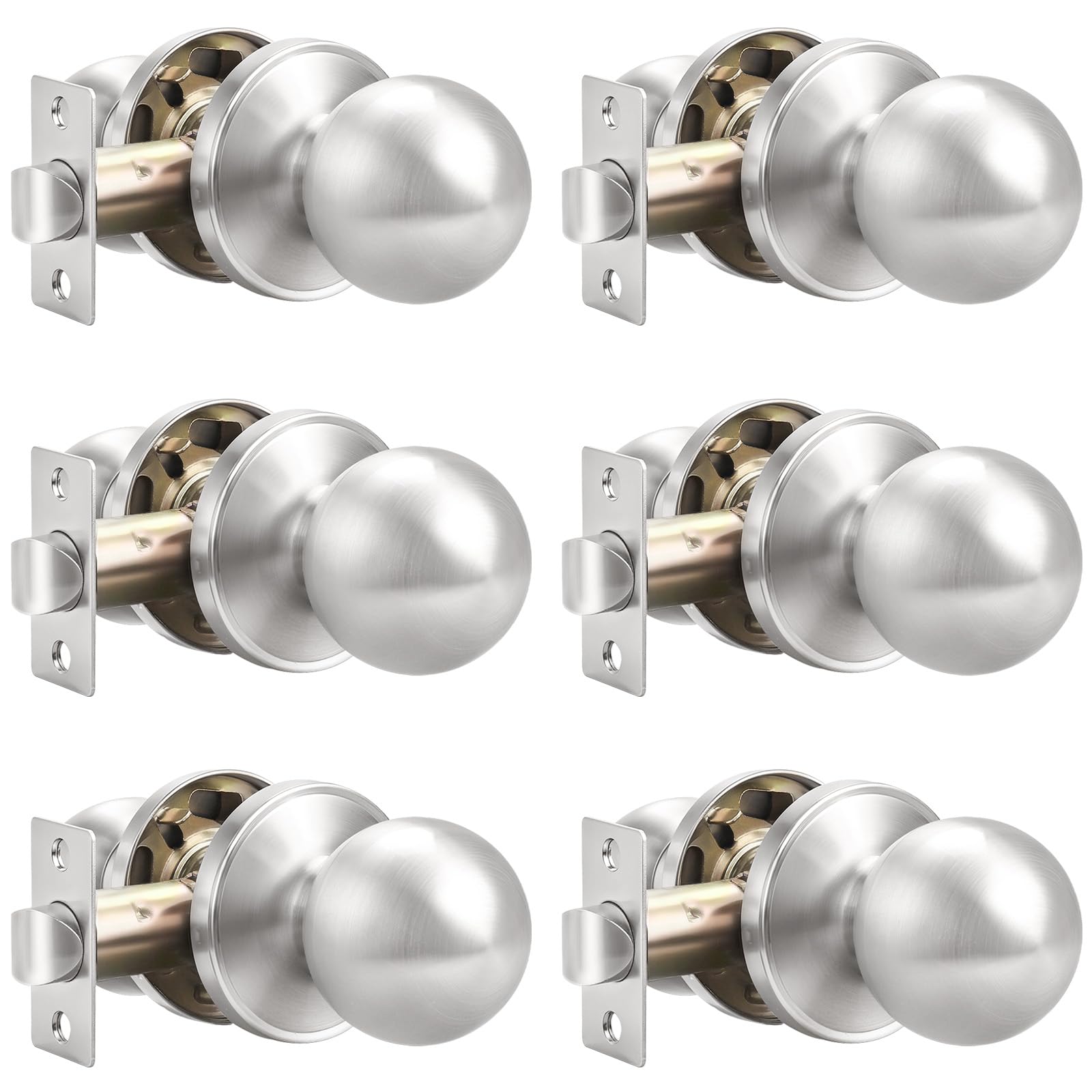 Probrico Satin Nickel Door Knobs - 10 Pack -27