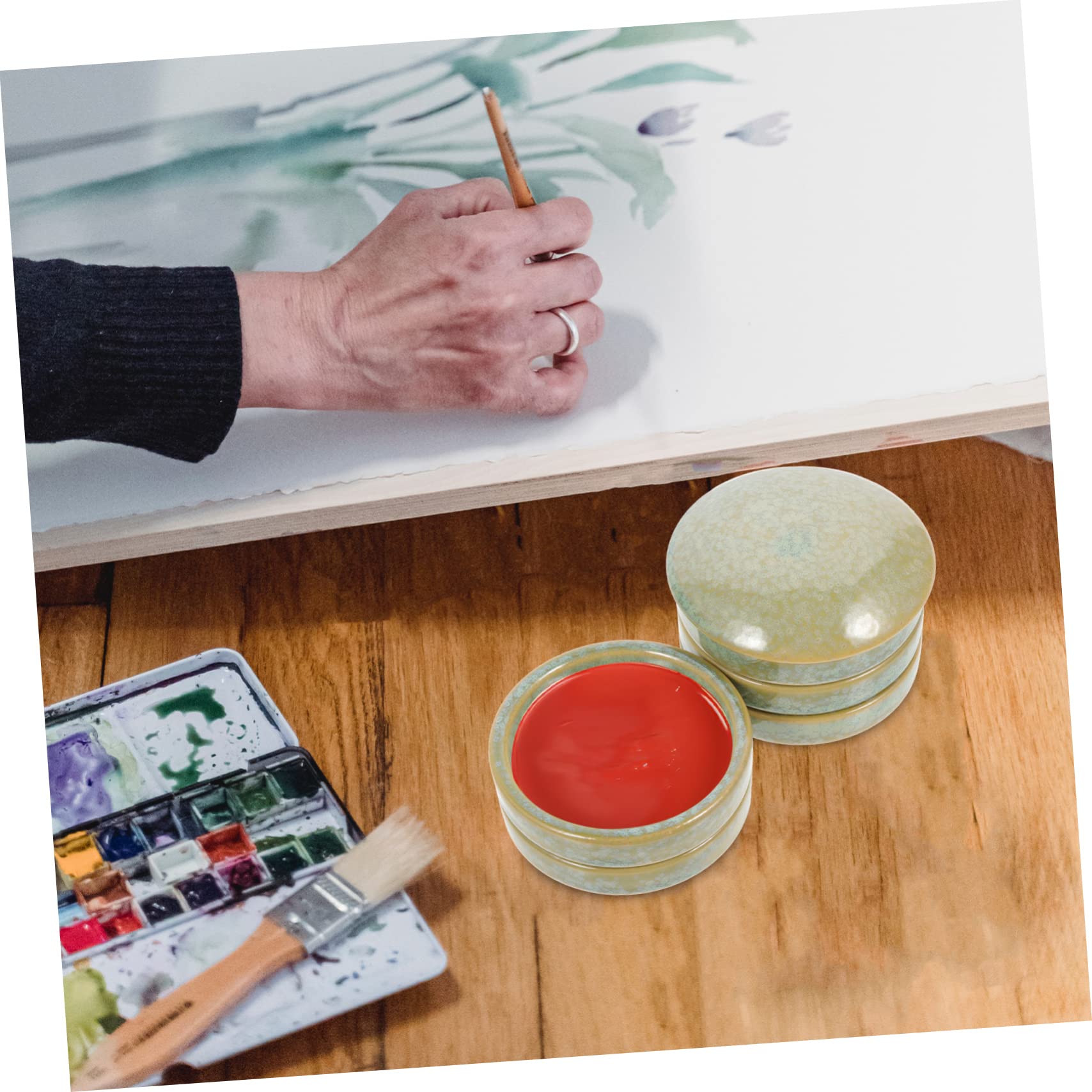 Holibanna Palette de Mélange Céramique pour Peinture de Couleurs Aquarelle Durables et Pratiques pour Artistes et Débutants