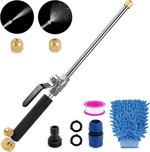 Miniatura 7 de Laopypor Hydro Jet - Varita de alta presión mejorada para jardín, boquilla de chorro para manguera de jardín con 3 boquillas de manguera para lavado