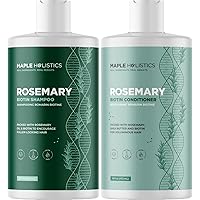 Vista 15 de Juego de champú y acondicionador de romero y biotina - Champú y acondicionador voluminizadores para cabello fino para mujeres y hombres