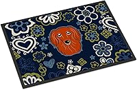 Vista 15 de Caroline's Treasures BB1449JMAT - Tapete de bienvenida de carlino negro, 24 x 36 pulgadas, tapete azul para puerta delantera, para interiores