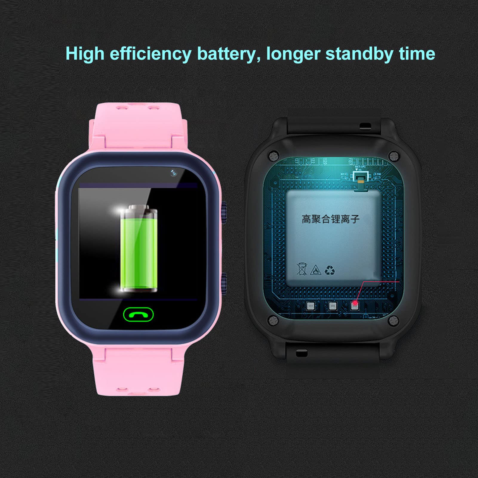 Dzieci Inteligentny Zegarek Głosowy, IP67 Wodoodporny Telefon Smart Watch Sport Smart Watch Przez 3-12 Lat Dzieci, Wideo Rozmowa, Pozycja GPS, Tor Query, Budzik, Latarka (Różowy)