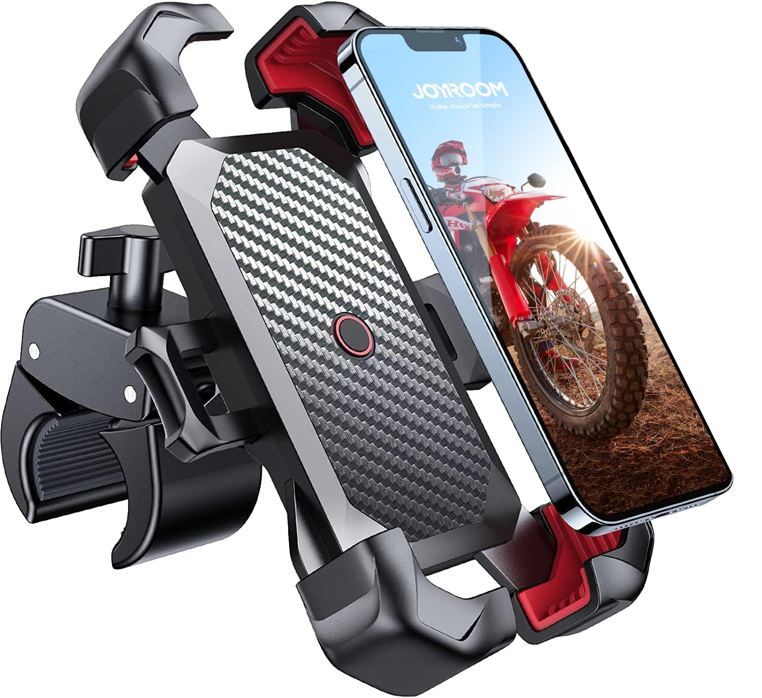 JOYROOM 2026 Handyhalterung Fahrrad, [1s Auto-Sperre][100mph Militär Anti-Shake] Handyhalterung Motorrad, [5s Install] Universal Lenker Holder für iPhone 17 Samsung S26, Alle 4,7‘’-7" Smartphone