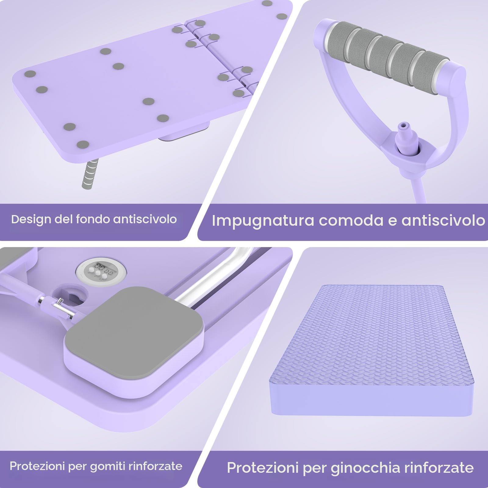 Kit macchinario reformer per pilates 5 in 1 con contatore LED, rullo di rimbalzo automatico, tavola per esercizio multiuso per esercizi a casa