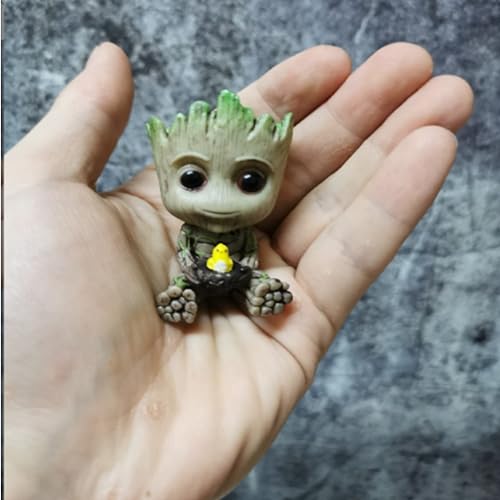 Miniatura 4 de Maceta Groot maceta de flores para bebé macetas de jardín maceta de árbol y suculentas bonita maceta de PVC con agujero para bolígrafo paquete de 2