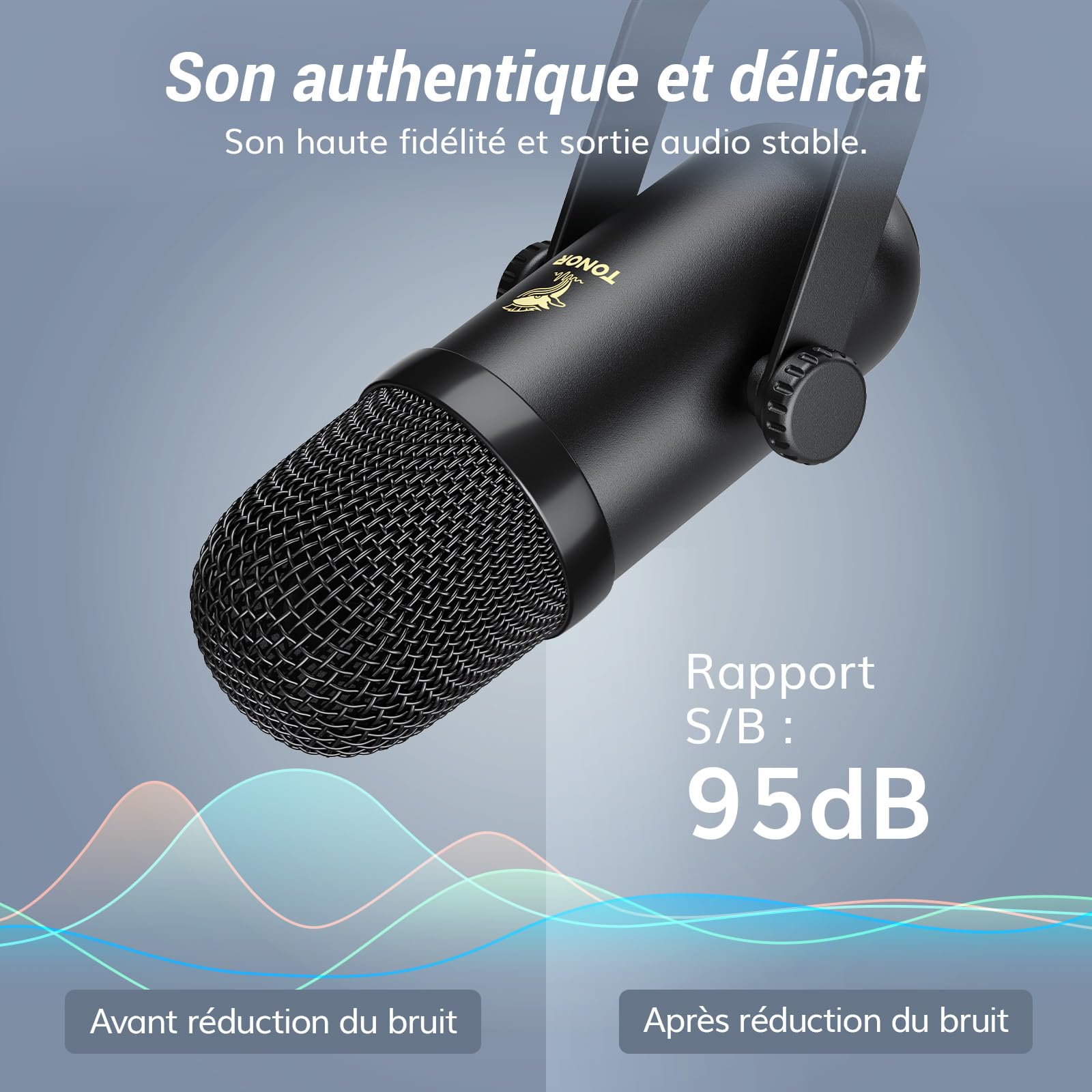 TONOR Ensemble D'équipements de Podcast, Mixeur Audio avec Micro Dynamique ou Perche, Microphone XLR avec Interface Audio de Studio, Pack tout-en-un pour Podcasting, Streaming, Enregistrement POD-1