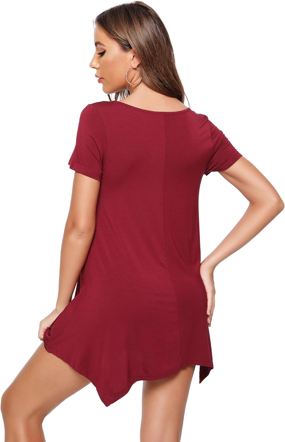 WiWi Womens Viscose from Bamboo Nightgowns Soft Short Sleeve Sleep Shirts Tunic Tops for Leggings Plus Size Sleepwear S-4X - Image 2