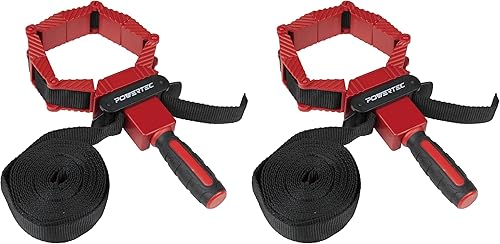 POWERTEC 71122V Deluxe Polygon Quick Release Band Clamp  Soporte de correa de sujeción para marco de carpintería, 1 paquete (paquete de 2)