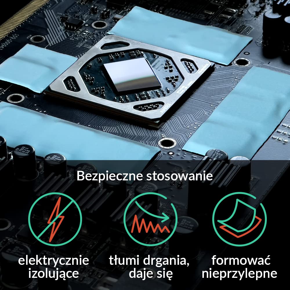 ARCTIC TP-3: Podkładka termoprzewodząca, Premium Performance Thermal Pad, 200 x 100 x 0,5 mm (Możliwość układania w stosy do 2,0 mm bez utraty wydajności), 2 szt - Wysoka wydajność, szczególnie miękki