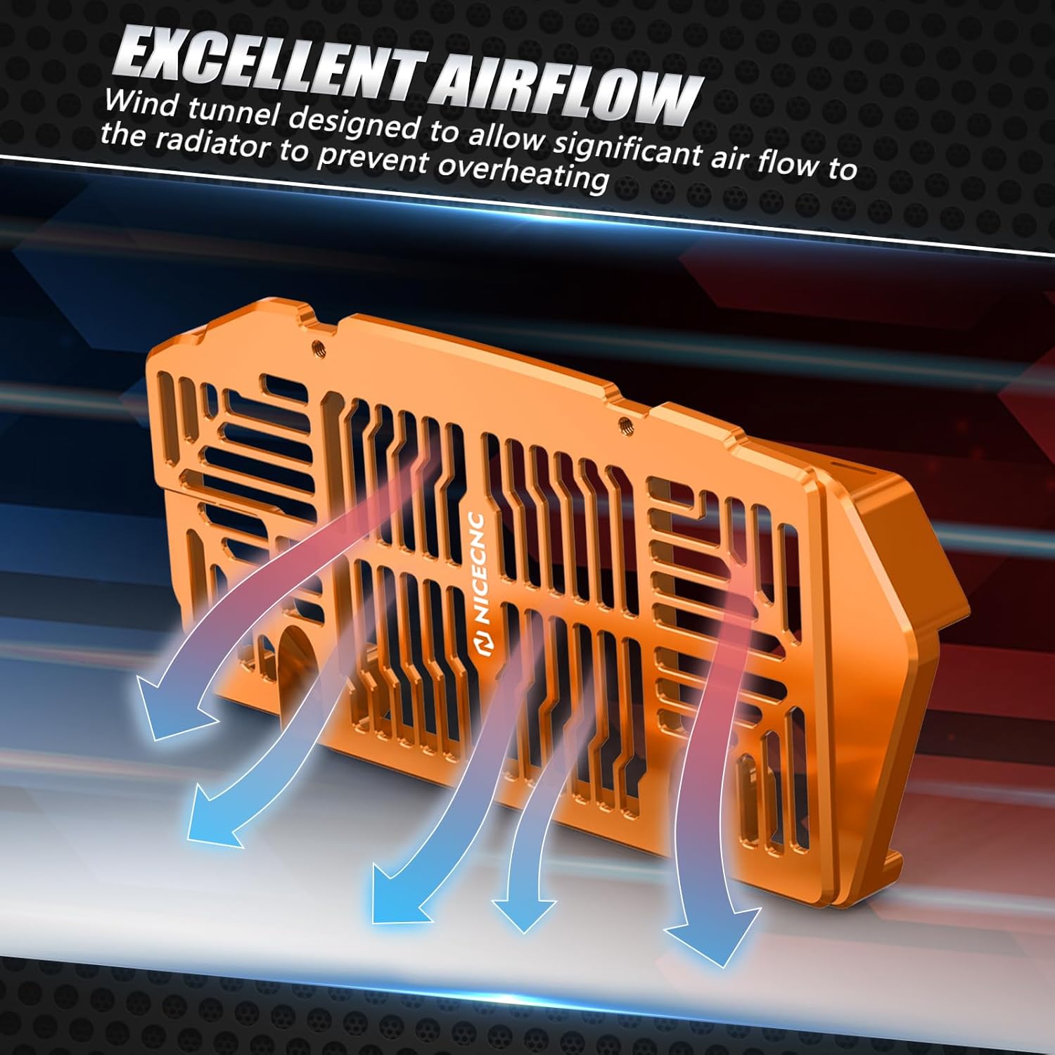 NICECNC Orange Radiator Guards Protection Cover Compatible with KTM 125-450 XC SX XCF SXF 2023-24 150-500 EXC EXCF XCW XCF-W XW-F 2024,Compatible with Husqvarna 125-450 FC FX TX TC 2023-24,See fitment