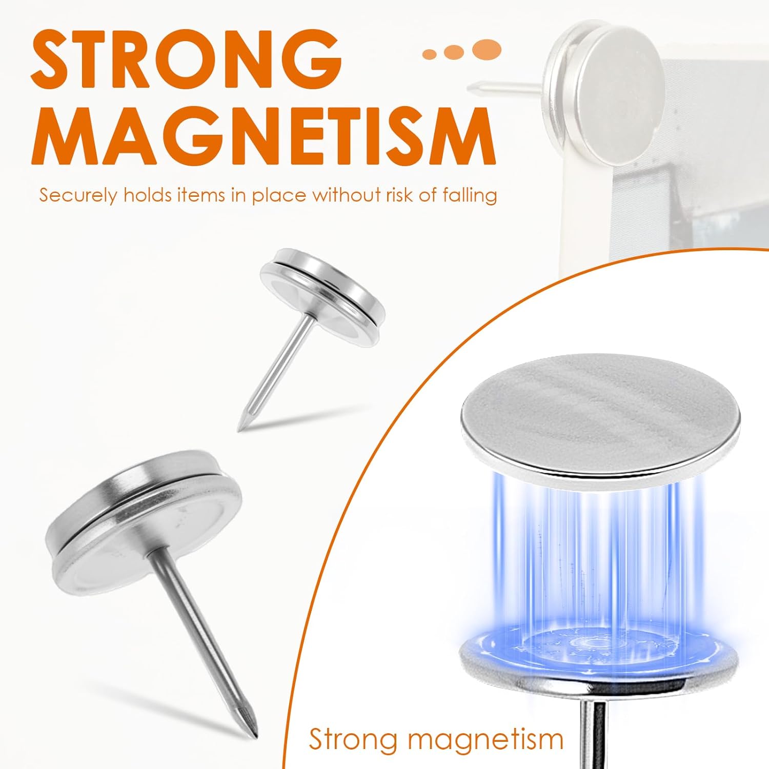 120 Pack Magnetic Push Pins, Magnet Thumbtack & Pushpin Clip for Photo Poster Hanging for Wall, Bulletin Board, Cork Board