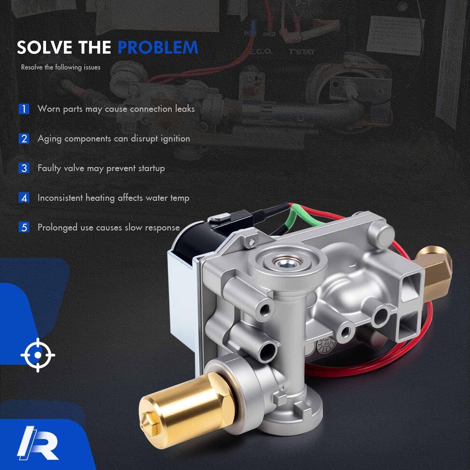 92089 RV Water Heater Gas Control Valve Compatible with Dometic Atwood 10 Gallon Water Heater G10-3E GC10-2E GCH10A-2E GH10-1E GE16-EXT | Solenoid Gas Valve Replaces# 93870, 93869, 93844