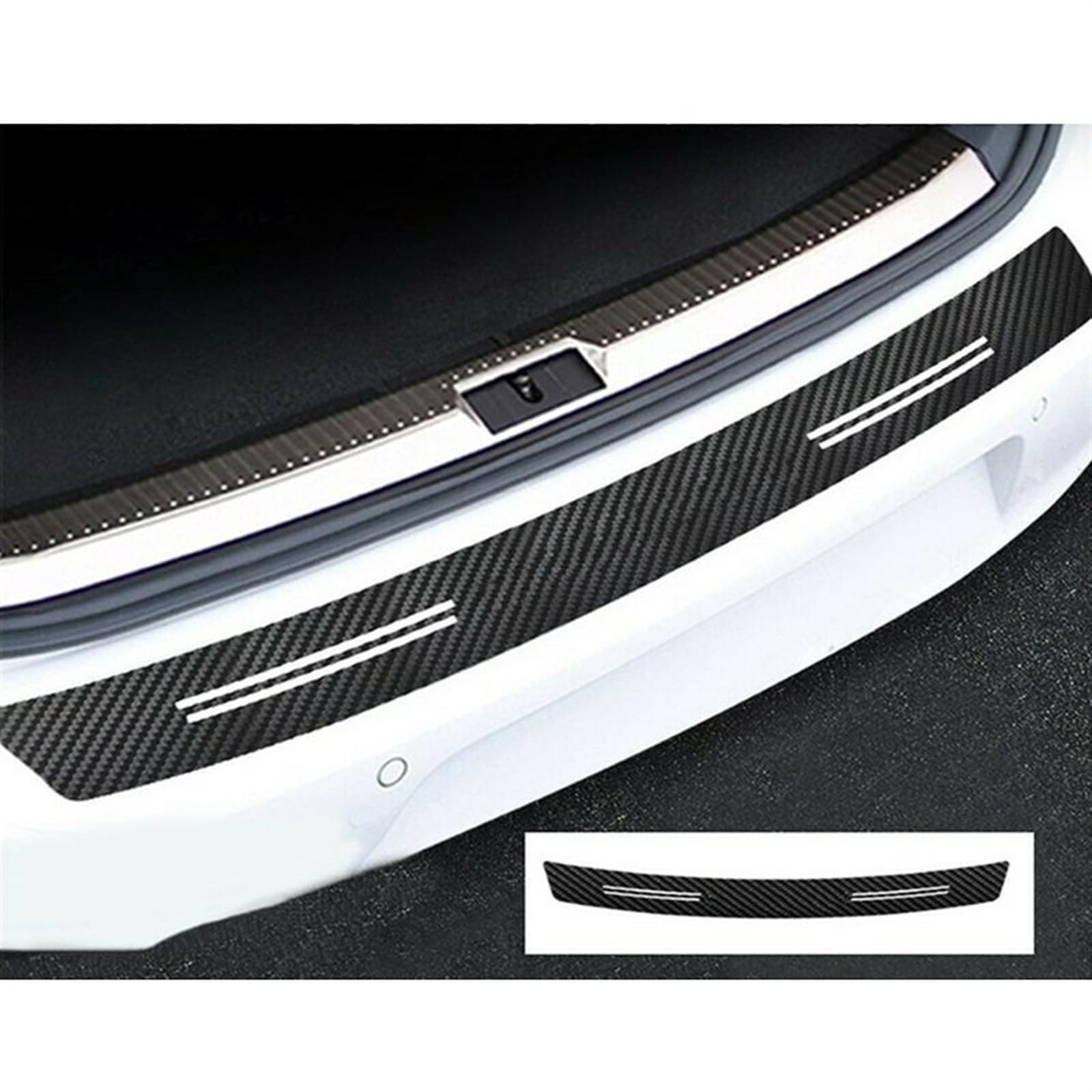 Tira Protectora de Parachoques Adhesivo de Fibra Carbono para Parachoques Maletero Coche, para BMW F11 F22 F34 E61 E93 F07 F36 F06 G32 F12 F32 F45 F46 F02 Z4(101CM)
