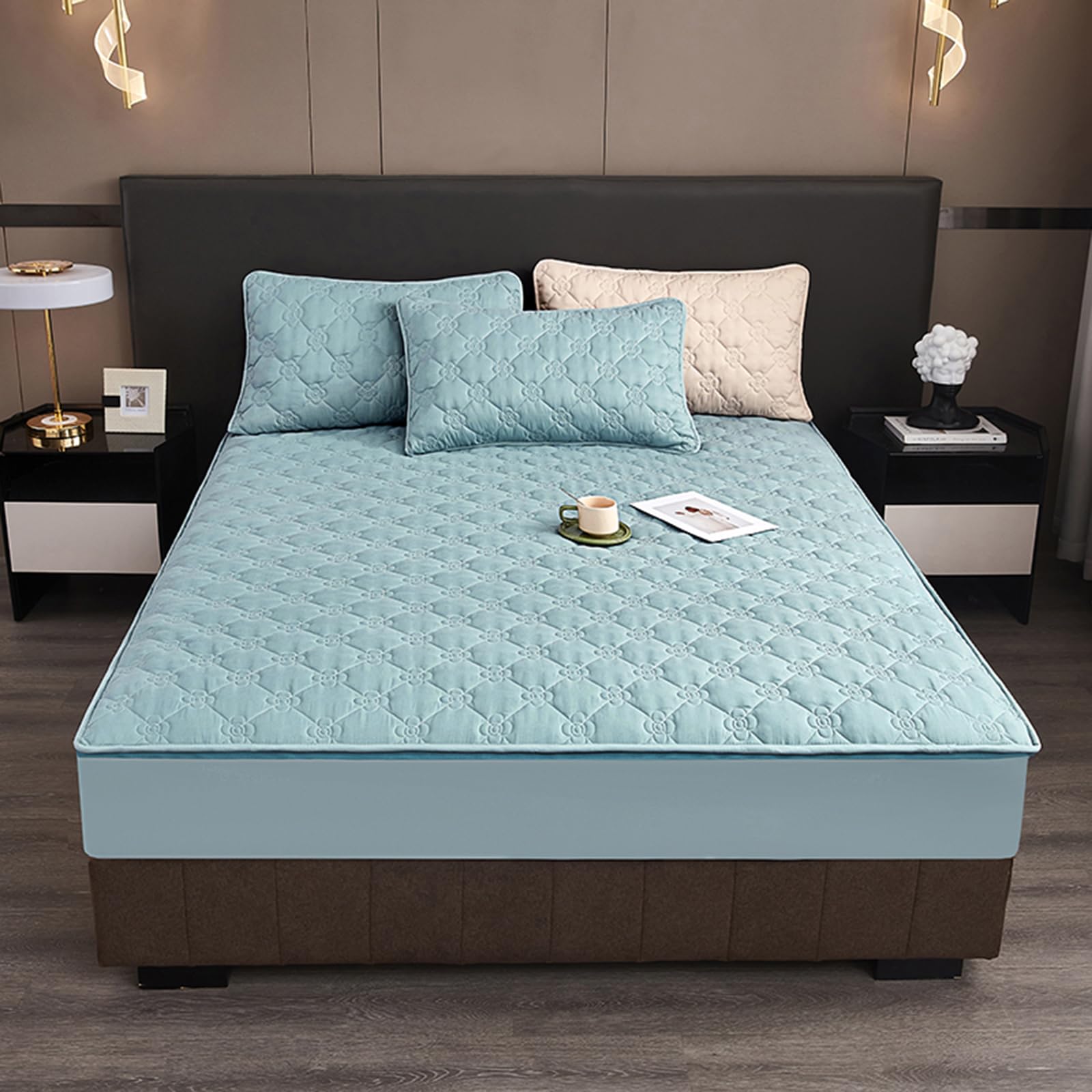 Housse Integrale Matelas Housse de Matelas avec Fermeture éclair 140x190 Personnalisable Housse Protection Matelas Déménagement Surmatelas Matelassé Respirante Protège/Couvre Matelas(200X220+23cm,B)