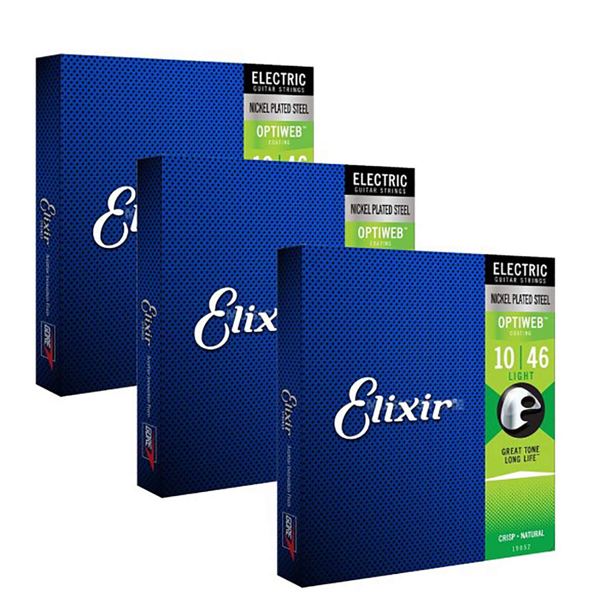 Buy Elixir 19052 Optiweb Coated 1046 Light Electric Guitar Strings X3