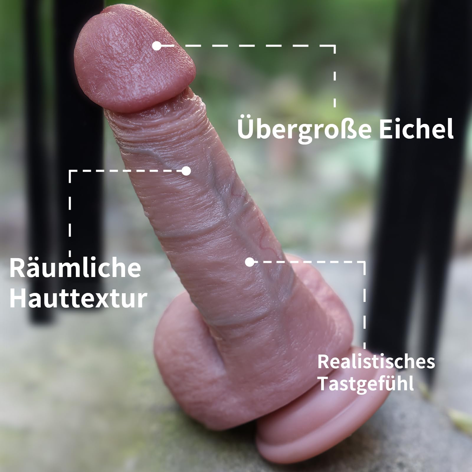 Reproduktion echte handgemachte Dildo, Riesiger 17cm Dildo mit Saugnapf, realistischer flüssiger Silikon-Dildo, großer und weicher Dildo