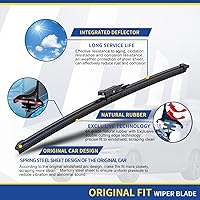 Vista 4 de wipers Factory - Juego de escobillas de repuesto para BMW 328i 335i 335is M3 09/2009-2013, 2 puertas, 24 + 17.5 pulgadas, lengüeta de pellizco