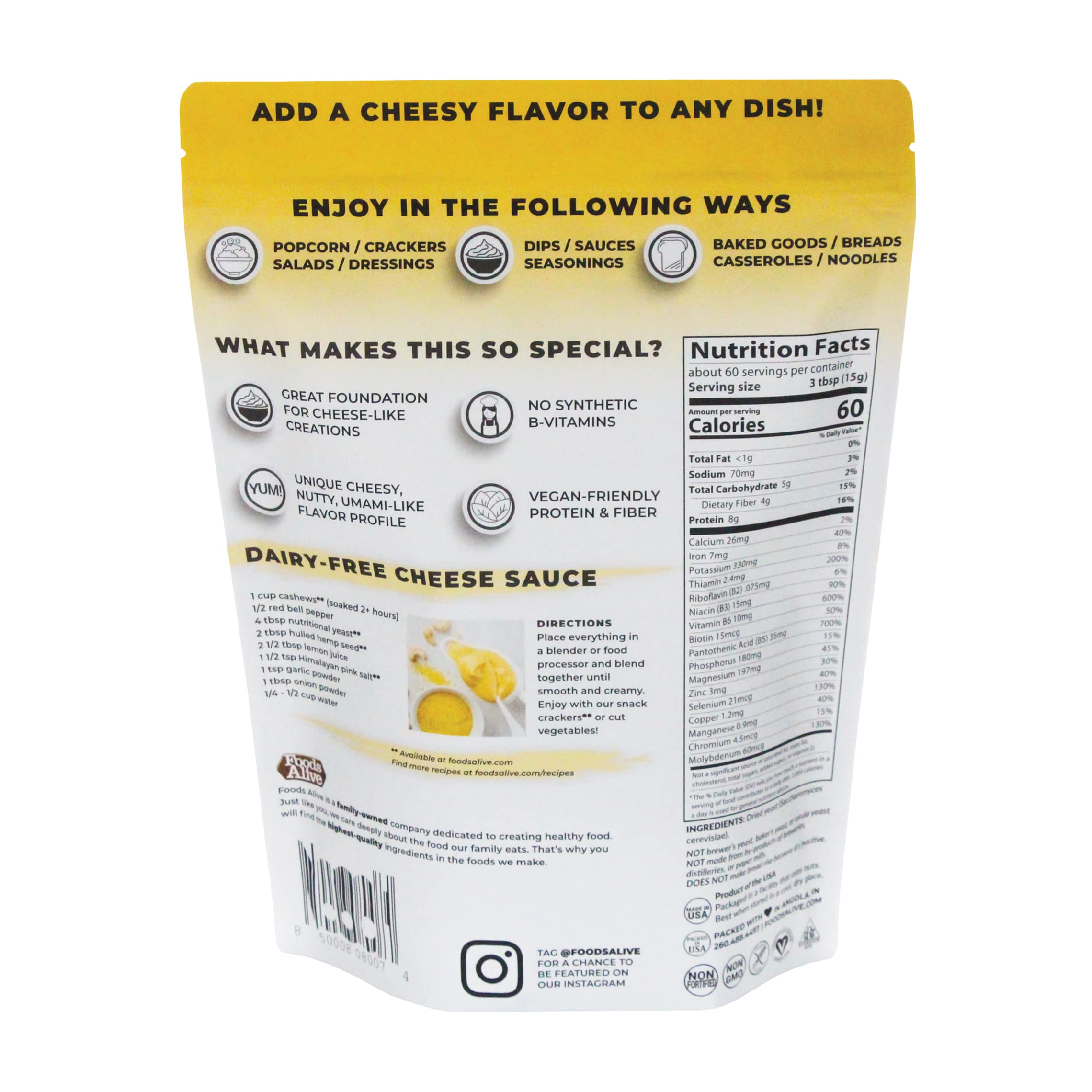 Buy Foods Alive Nutritional Yeast Flakes (Bulk 2lbs) NonFortified