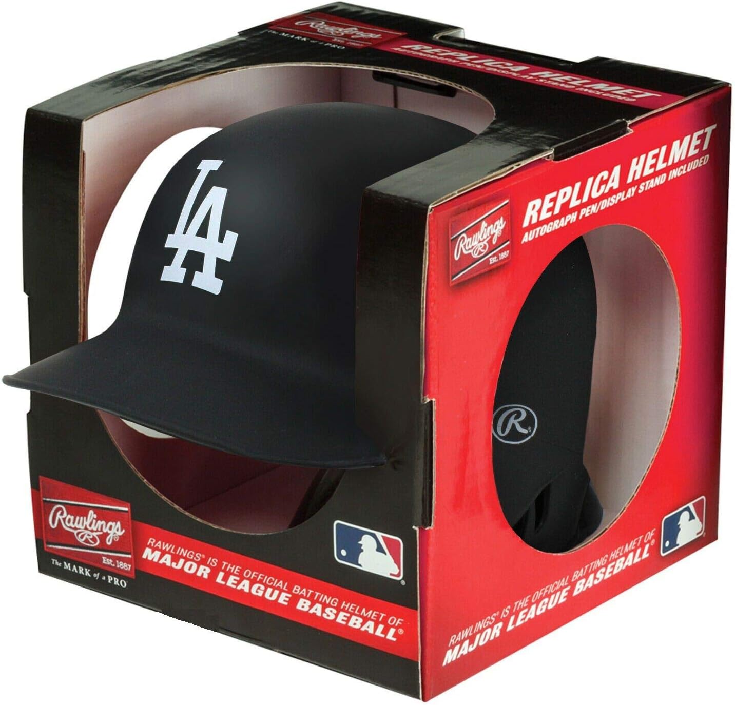 Dodgers Matte Black Rawlings Replica MLB Baseball Mini Batting Helmet