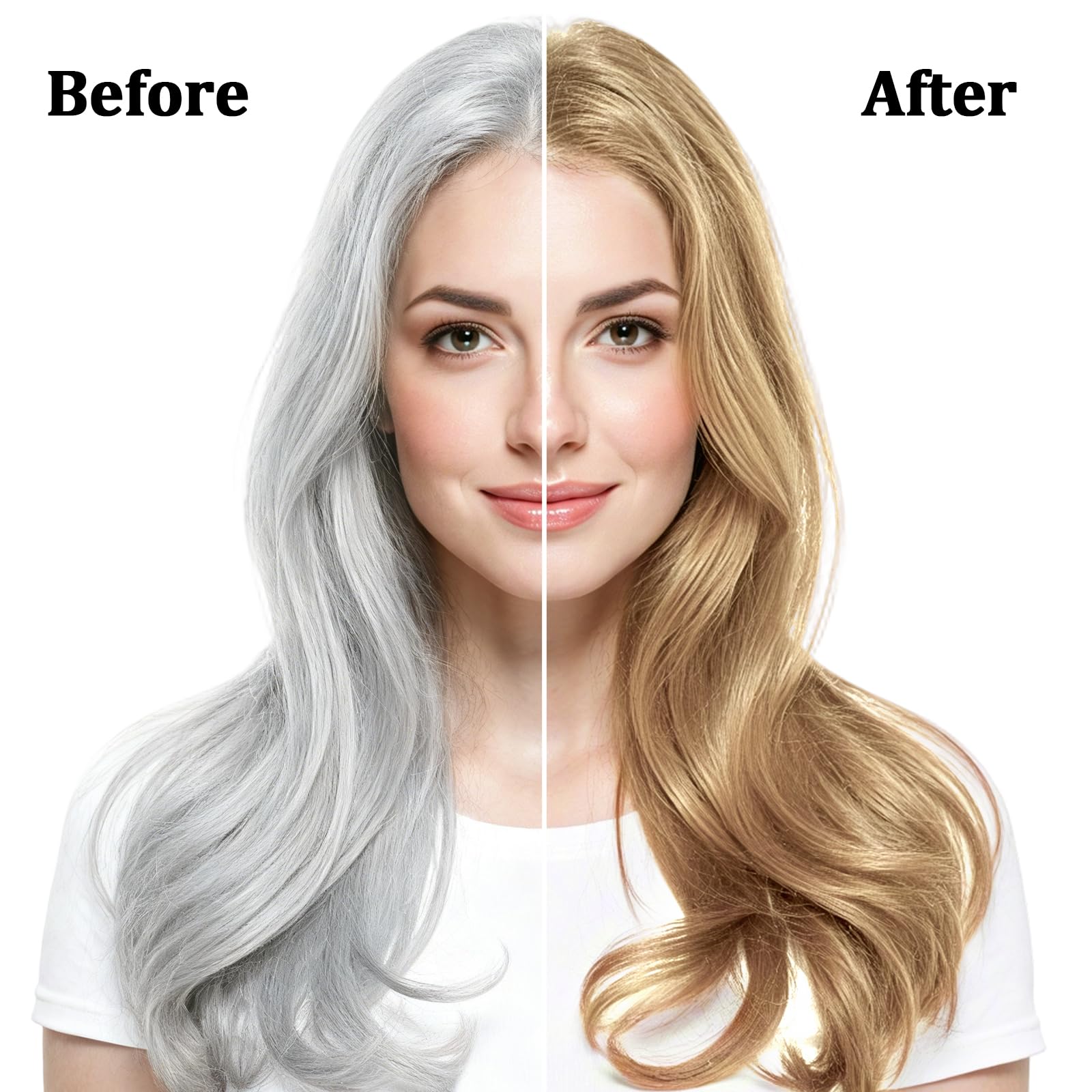 Herbal Hair Dye Shampoo for Gray Coverage, Color, Cleanse & Condition