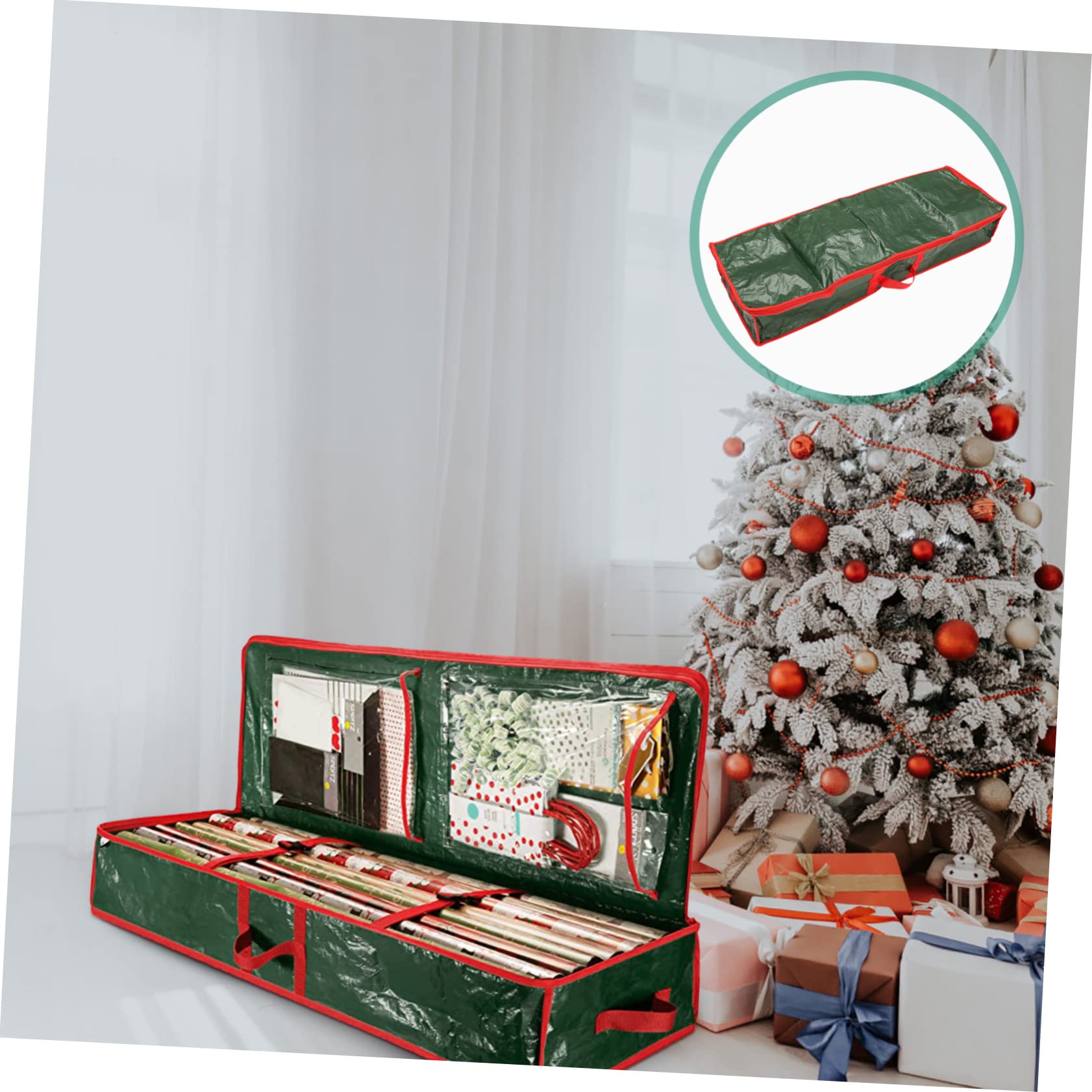 Geschenkpapier Aufbewahrungsbeutel mit Vielen Fächern, unter Bett, Grün