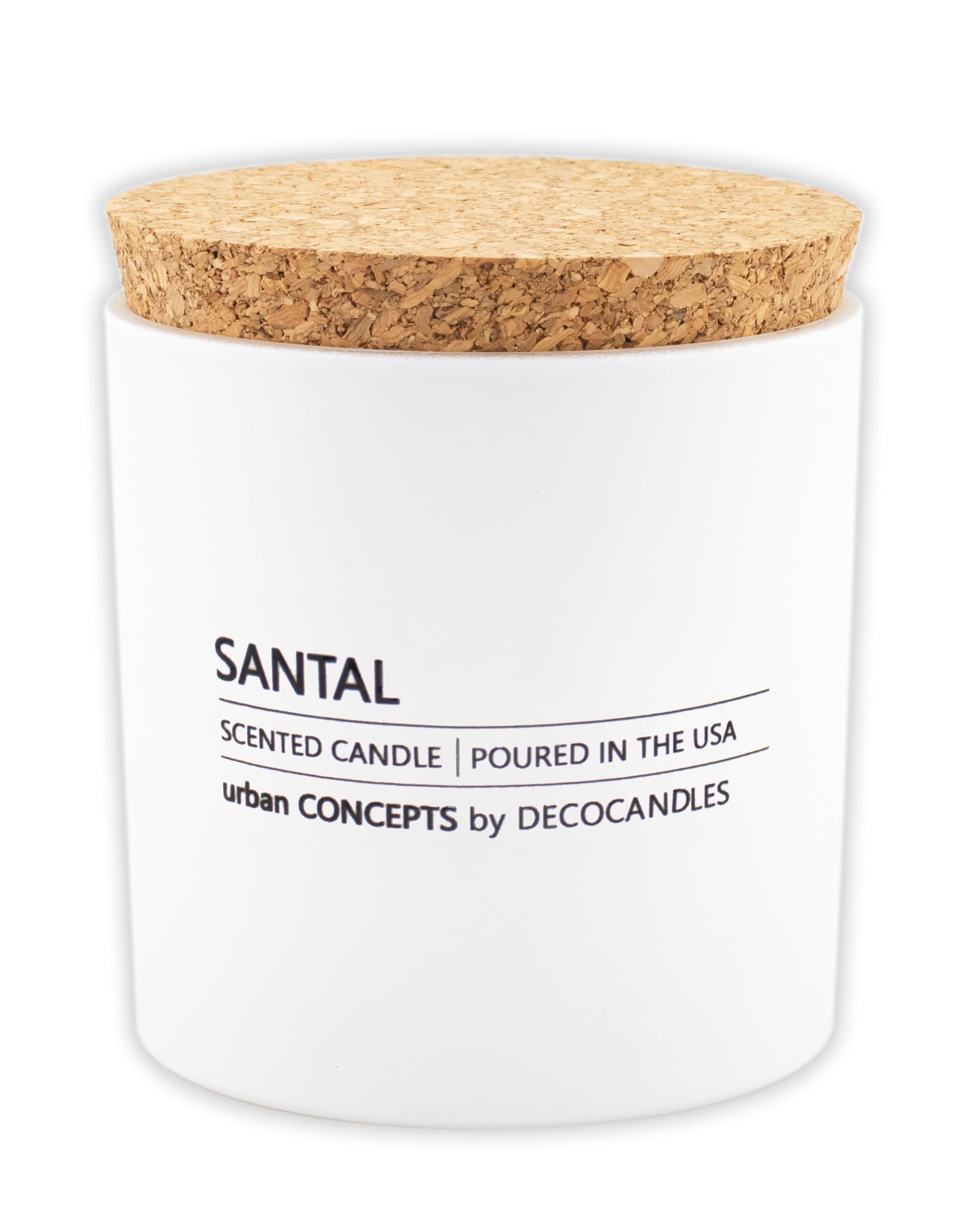 Urban Concepts by DECOCANDLES - Highly Scented Soy Candle - Long Lasting - Hand Poured in USA (9 Oz. Cork, Santal Reserve)
