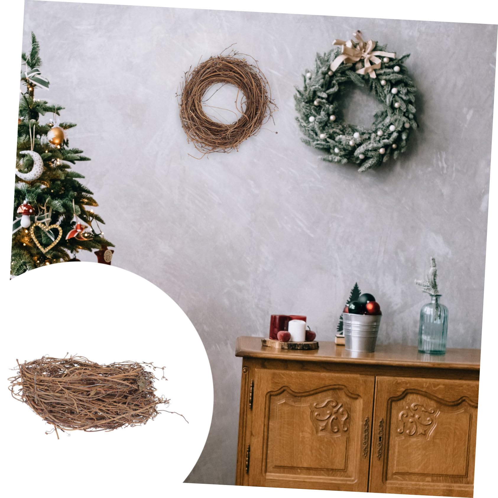 Rattan Selbstgemacht Kranz Für Festliche Anlässe Und Weihnachtsdeko Geeignet Für Balkon Treppenhaus Und Restaurant