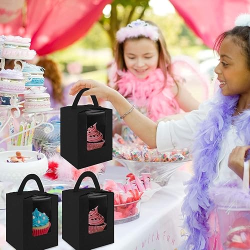 Vista 31 de Lainrrew Cajas para magdalenas, 30 cajas individuales para cupcakes, recipientes individuales para magdalenas, contenedores de pastelería con Verde