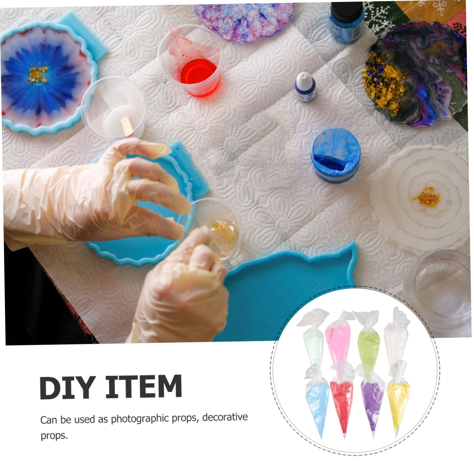 Kit 8 Pezzi Colla Crema Modellabile in Resina per Creazione Gioielli e Custodie Telefono, Materiale Versatile di Qualità Affidabile per Lavoretti Creativi
