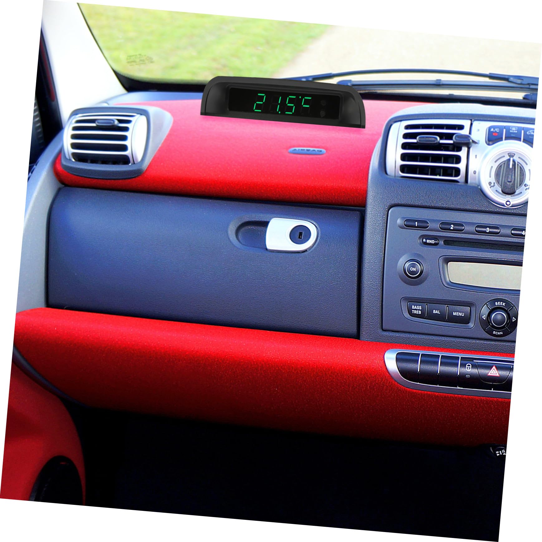 Mobestech 3piezas Reloj Electrónico De Alta Precisión Para Coche Carga Solar Pantalla Led Decoración y Funcionalidad Cualquier Momento Del Día