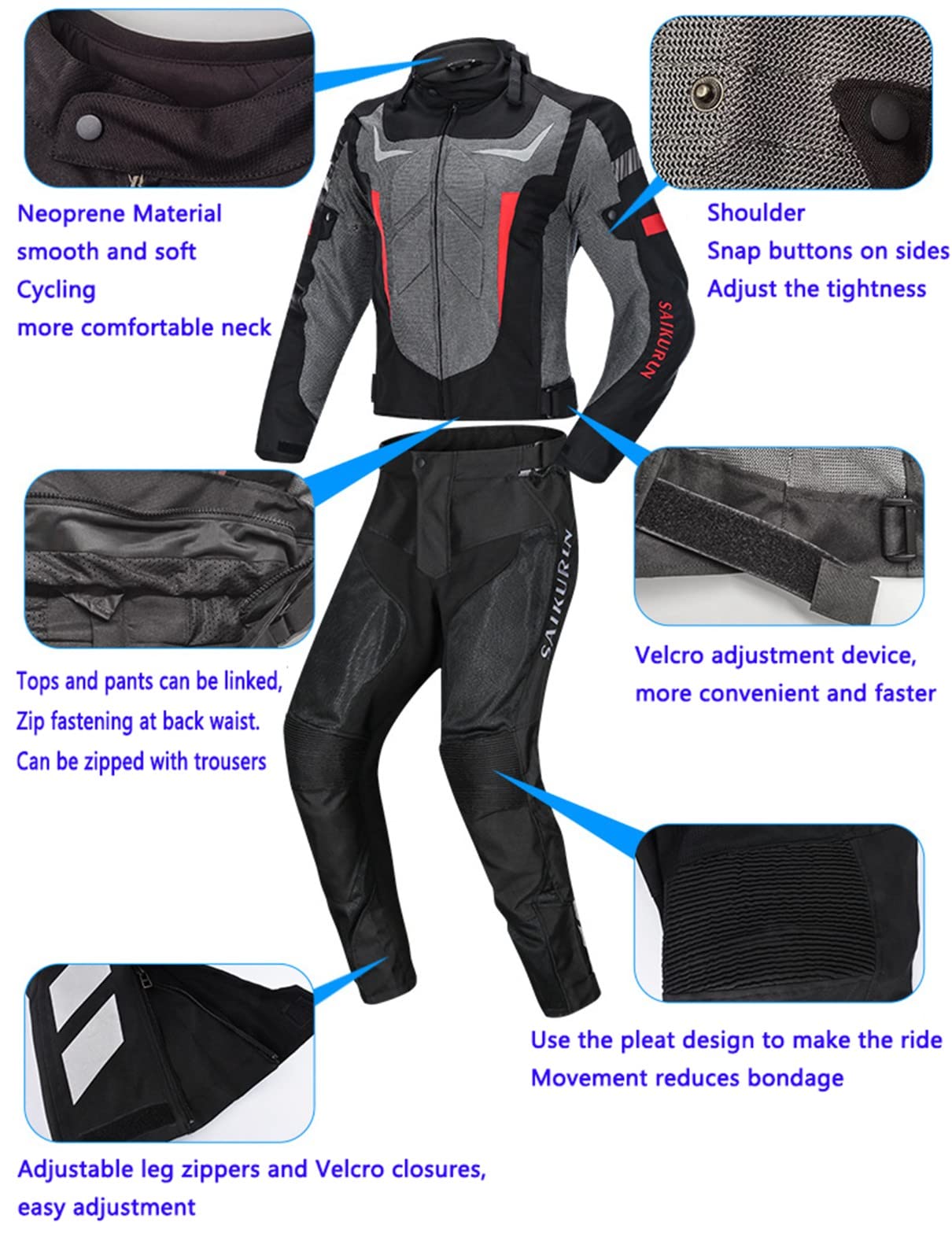 Traje De Montar En Moto Malla De Verano Transpirable Impermeable Chaqueta De Moto para Hombre Traje De Hombre Y Mujer Traje De Montar Anticaída Traje De Carreras Traje De Moto