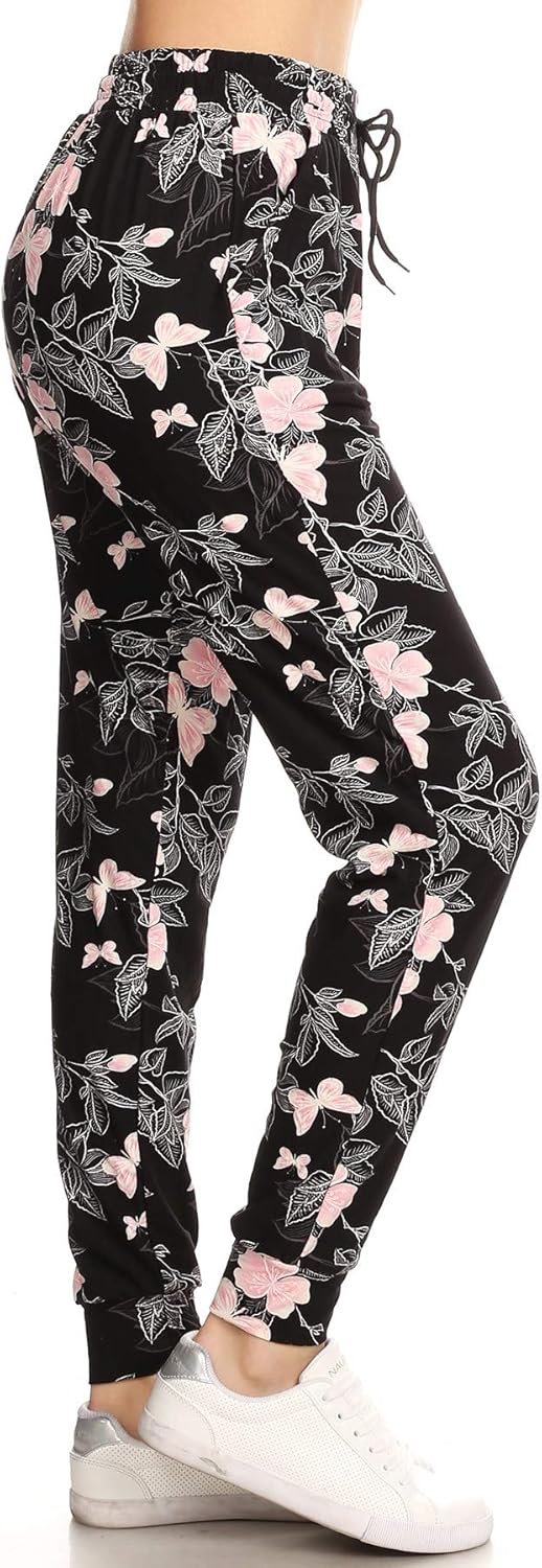 Leggings Depot Premium Women’s Joggers Popular Print High Waist Track Pants (S-XL) BAT5