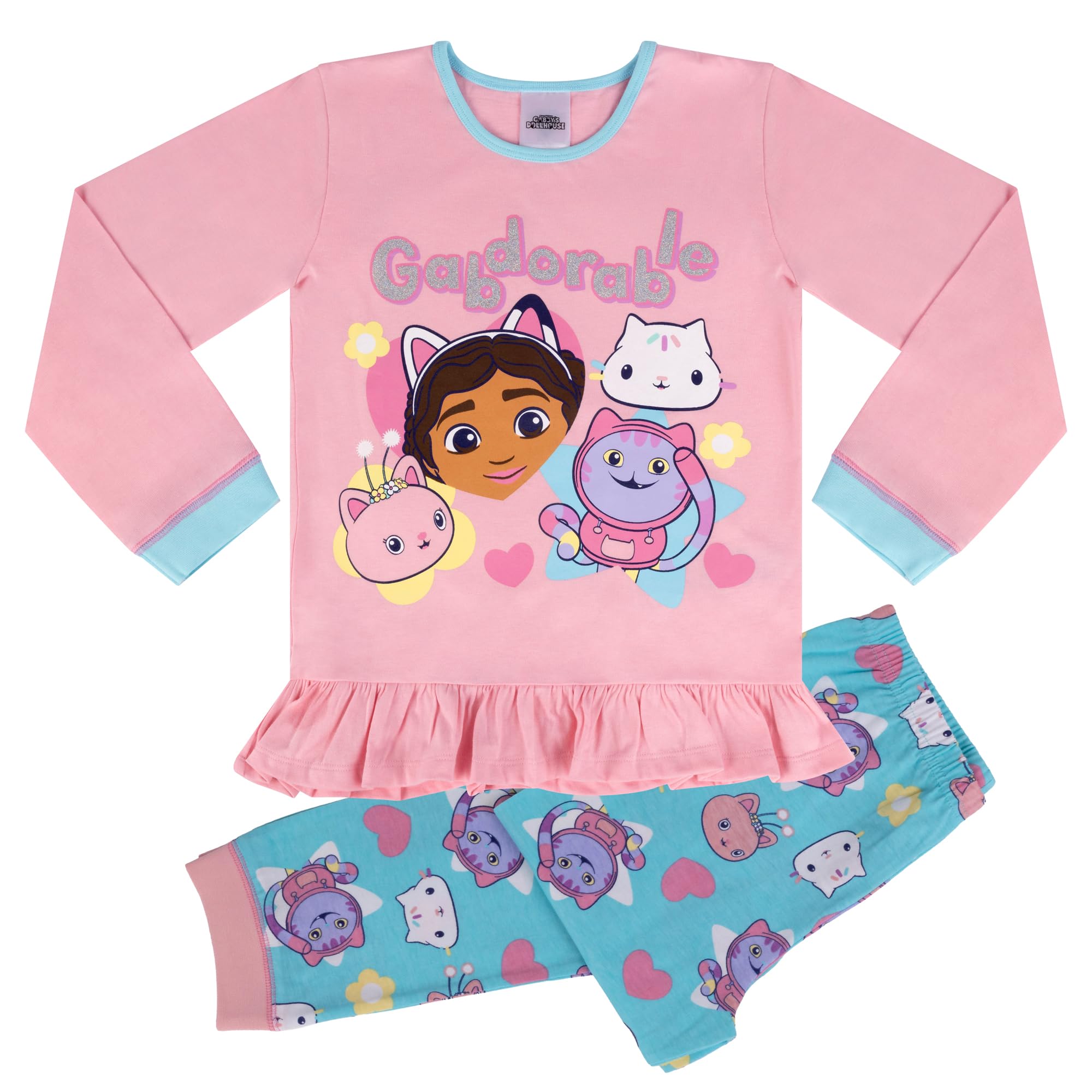 Dreamworks Gabby's Dollhouse Gabdorable Gabby's Dollhouse Long Sleeved Pyjama Set, 7-8 Years: 128Cm, Pink