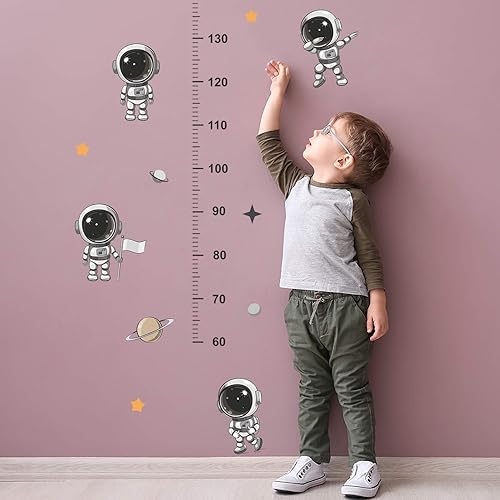Miniatura 7 de Buiory Calcomanías de pared extraíbles de vinilo para despegar y pegar regla de crecimiento decoración de pared para niños bebés niños dormitorio