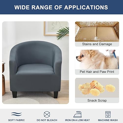 Miniatura 3 de NILUOH Funda para Silla de Club Elástica Funda para Silla Tub Fundas para Silla Barrel Fundas para Sillón Funda para Sofá Protector de Muebles para