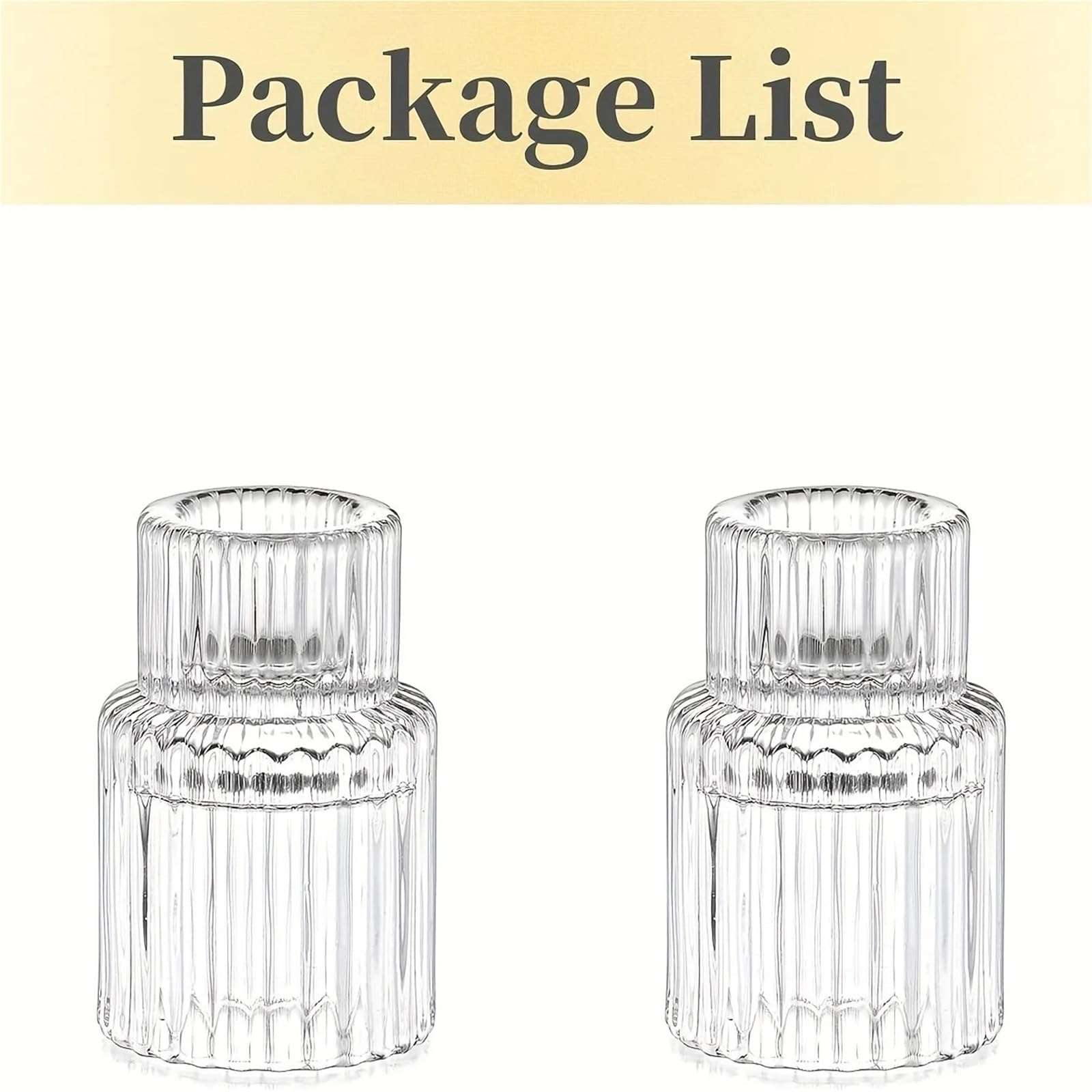 Candle Holder Candelabro de Cristal con Rayas, Mesa, Doble Uso(2pcs)