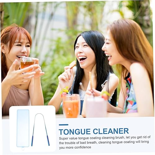 Miniatura 3 de 1 juego de cepillo de lengua y raspador de dientes para herramienta universal raspador de lengua para adultos, raspador de lengua para cuidado