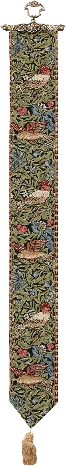 Birds I Tapestry Bell Pull - 6 in. x 42 in. Cotton/Viscose/Polyester by William Morris