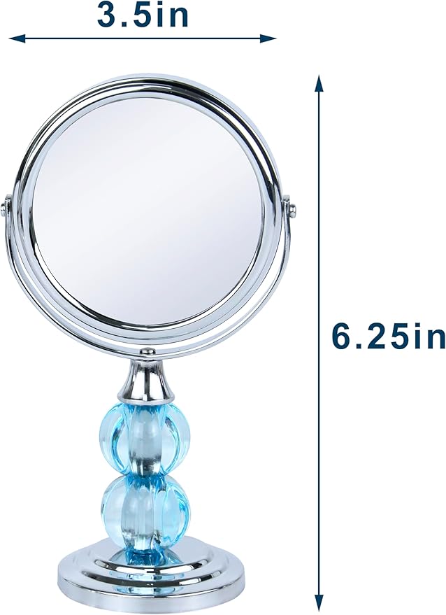 Espejo de Maquillaje Magnificante Zahari Home Doble Cara 1X/3X, Azul miniatura 2
