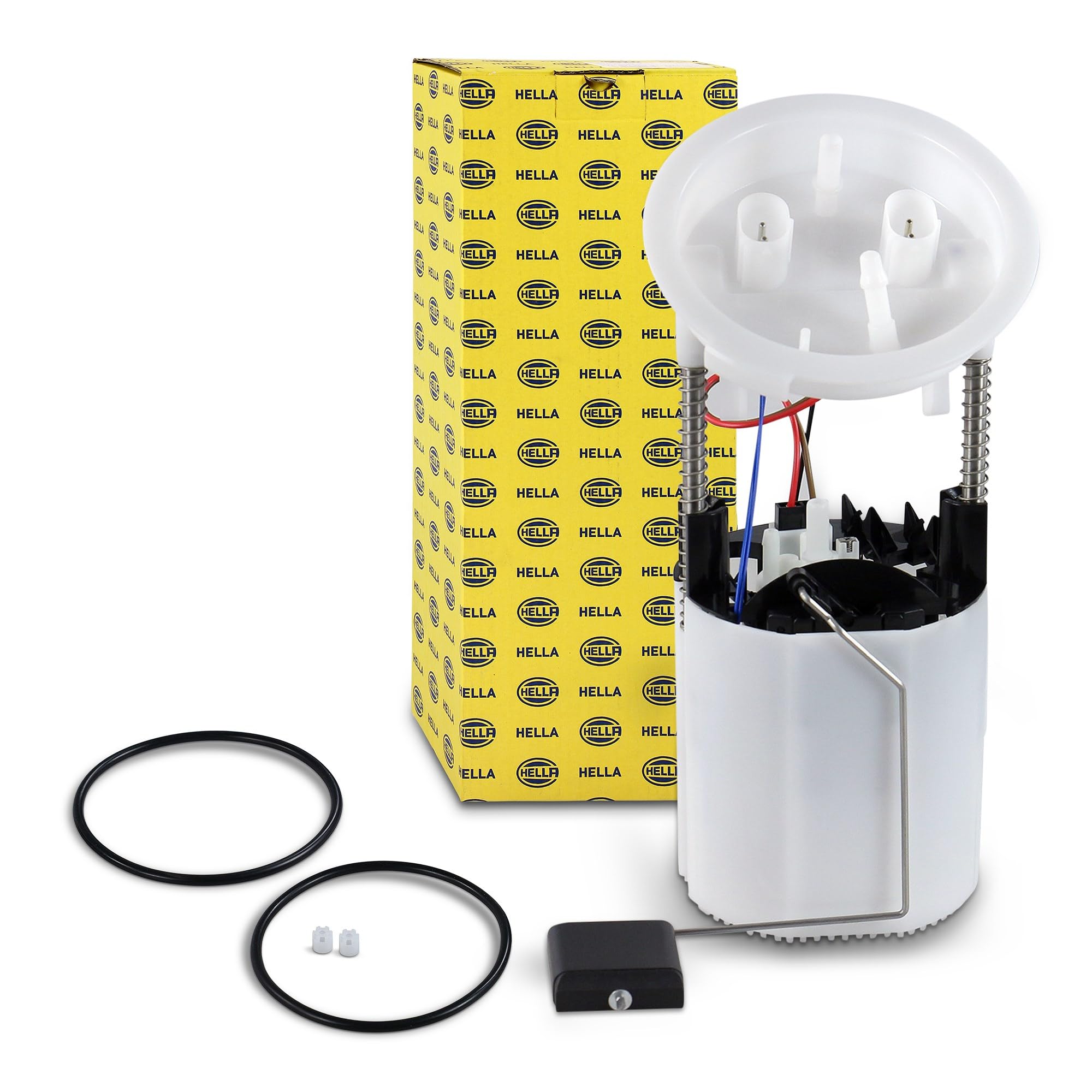HELLA 8TF 358 106-031 Kraftstoffpumpe - Benzinpumpe - elektrisch - 4-polig - mit Dichtung/mit Tankgeber - u.a. für BMW 3 (E90)
